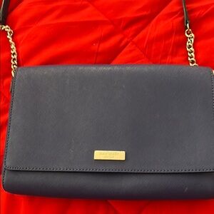🦋Kate Spade Royal Blue and Gold Crossbody Bag with Chain Strap